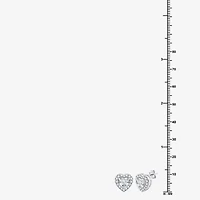 Yes, Please! Lab Created White Sapphire Sterling Silver 10.6mm Heart Round Stud Earrings