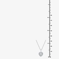 Yes, Please! Womens Lab Created White Sapphire Sterling Silver Heart 18 Inch Pendant Necklace