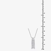 Yes, Please! Womens Lab Created White Sapphire Sterling Silver 18 Inch Pendant Necklace