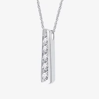 Yes, Please! Womens Lab Created White Sapphire Sterling Silver 18 Inch Pendant Necklace