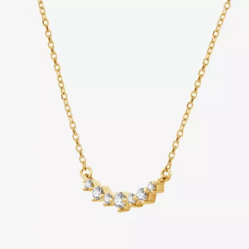 Yes, Please! Womens 1/6 CT. T.W. Lab Grown White Diamond Sterling Silver 17 1/2 Inch Pendant Necklace