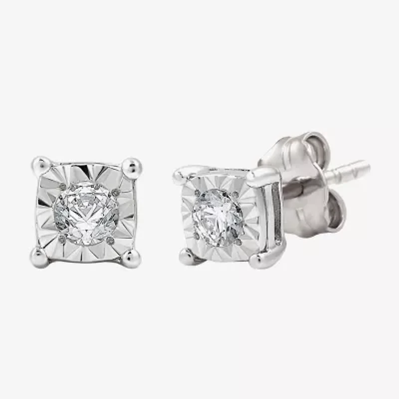Yes, Please! (G, Si1-Si2) Womens 1/6 CT. T.W. Lab Grown White Diamond Sterling Silver 2 Pair Jewelry Set
