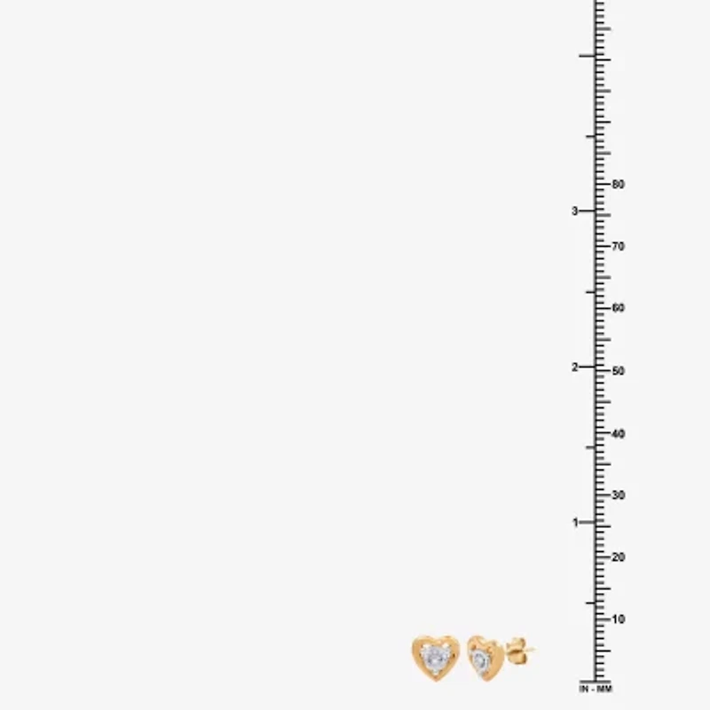 Yes, Please! (G, Si1-Si2) Womens 1/6 CT. T.W. Lab Grown White Diamond 14K Gold Over Silver 2 Pair Jewelry Set