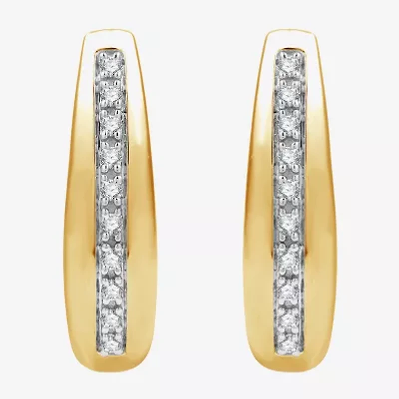 Yes, Please! Womens 1/6 CT. T.W. Lab Grown White Diamond Sterling Silver 20mm Hoop Earrings