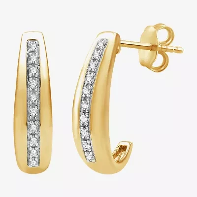 Yes, Please! Womens 1/6 CT. T.W. Lab Grown White Diamond Sterling Silver 20mm Hoop Earrings