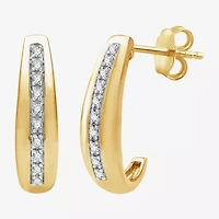 Yes, Please! Womens 1/6 CT. T.W. Lab Grown White Diamond Sterling Silver 20mm Hoop Earrings