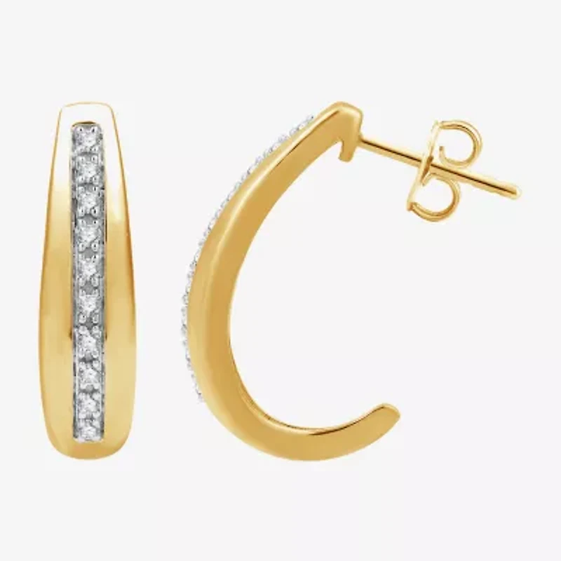 Yes, Please! Womens 1/6 CT. T.W. Lab Grown White Diamond Sterling Silver 20mm Hoop Earrings