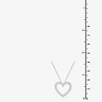 Yes, Please! Womens 1/6 CT. T.W. Lab Grown White Diamond Sterling Silver Heart 18 Inch Pendant Necklace