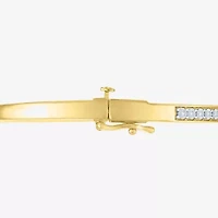 (G-H, Si2-I1) Womens 1/10 CT. T.W. Lab Grown White Diamond 14K Gold Over Silver Bangle Bracelet