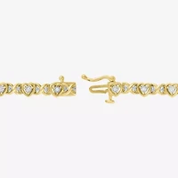 (I1-I2/ G-H) Womens Sterling Silver 7.25 Inch Heart Chain Bracelet