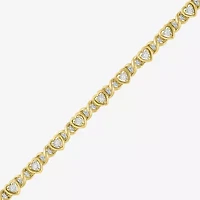 (I1-I2/ G-H) Womens Sterling Silver 7.25 Inch Heart Chain Bracelet