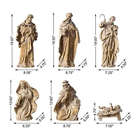 Glitzhome 10pcs Bronze Resin Figurine Nativity Set