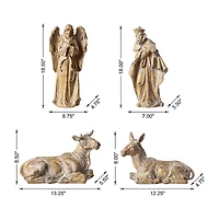 Glitzhome 10pcs Bronze Resin Figurine Nativity Set