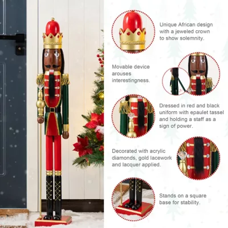 Glitzhome 42 Wood Christmas Nutcracker