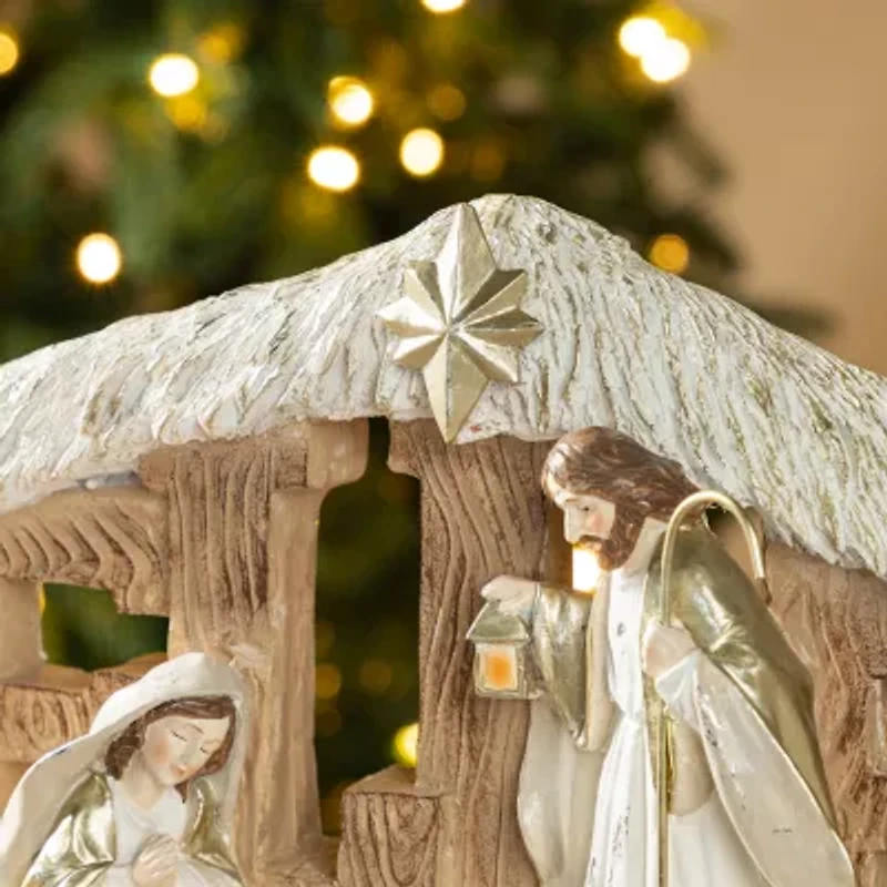 Glitzhome 11.75 Figurine Nativity Set