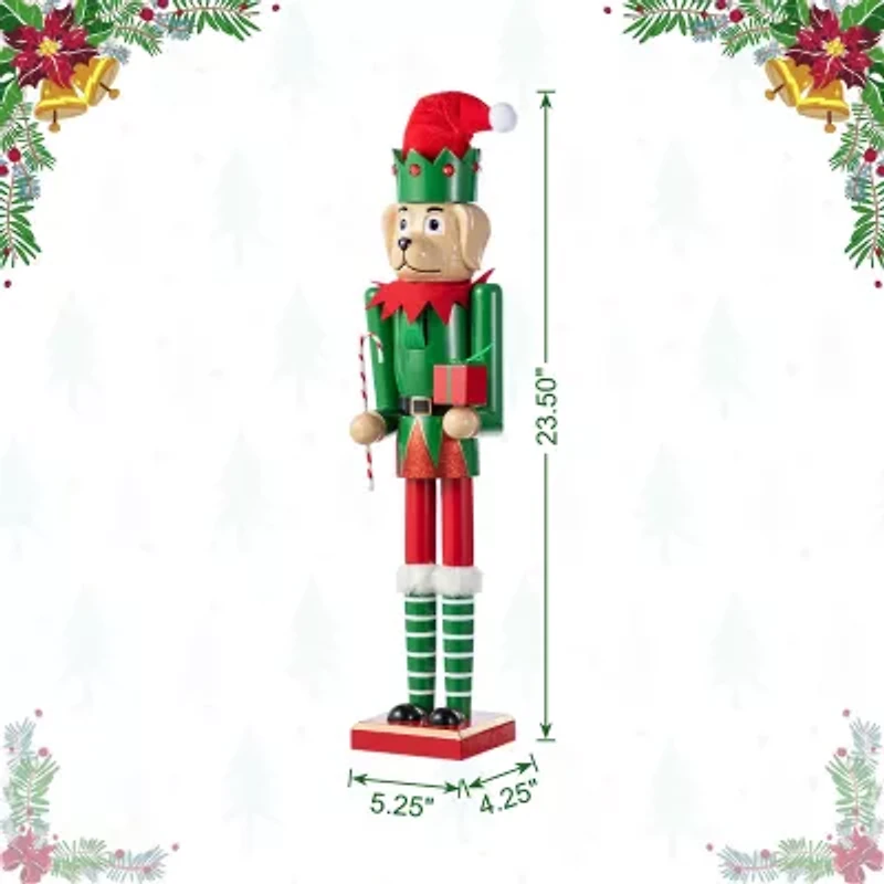 Glitzhome 23.5 Nutcracker Wood Christmas Nutcracker