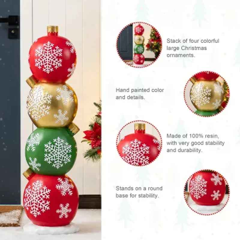 Glitzhome 36.25 Porch Drc Christmas Tabletop Decor
