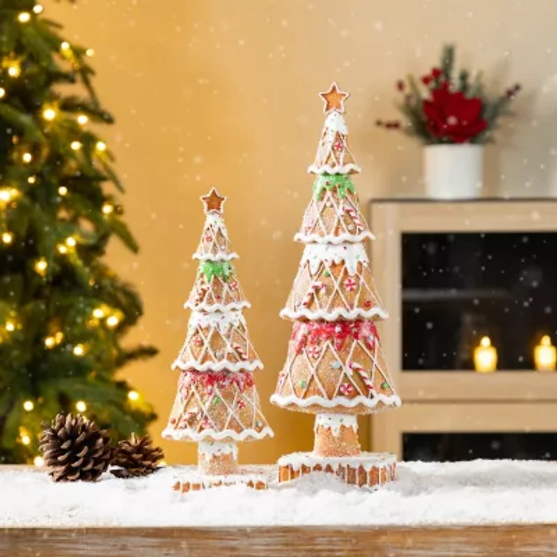 Glitzhome Resin Christmas Tree Christmas Tabletop Decor