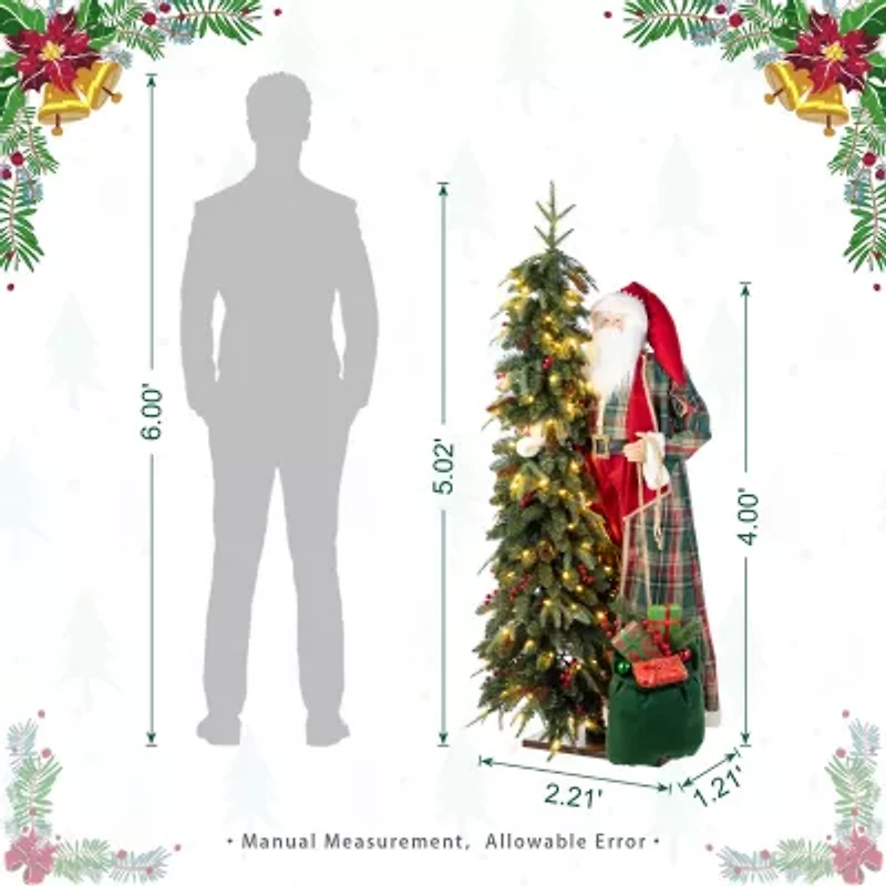 Glitzhome 4ft Figurine Christmas Figurine