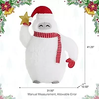 Glitzhome 42"H Lighted Christmas 3d Fabric Yeti Outdoor Christmas Tabletop Decor