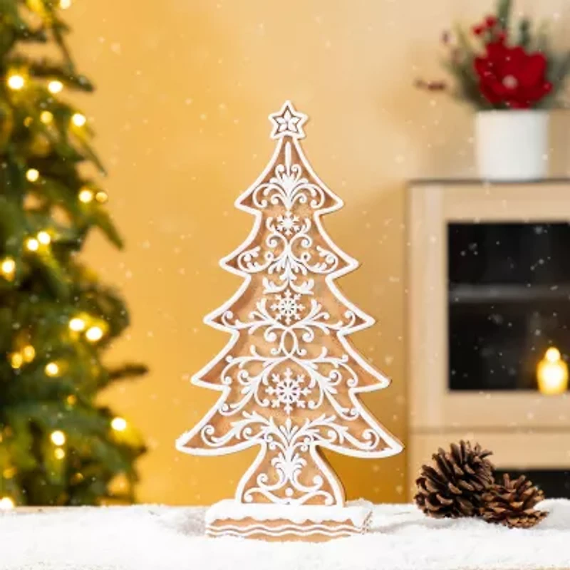 Glitzhome 15"H Resin Christmas Tree Christmas Tabletop Decor