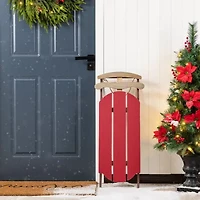 Glitzhome 35"H Wooden Red Christmas Christmas Porch Sign