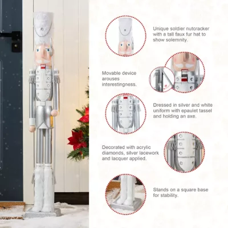 Glitzhome 42 Nutcracker Wood Christmas Nutcracker