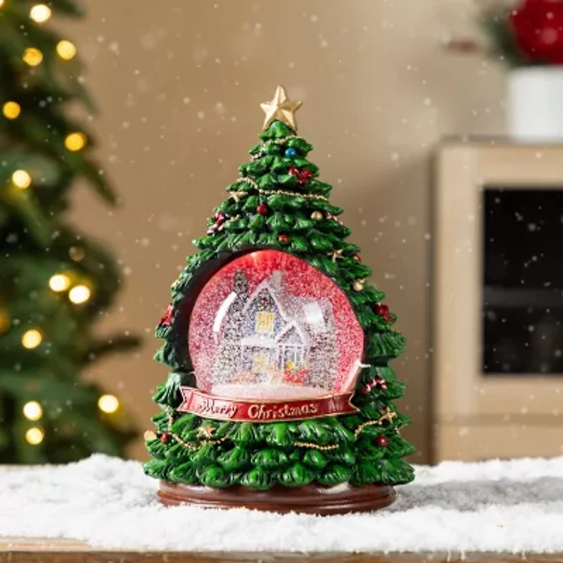 Glitzhome 100mm Waterglobes Christmas Tabletop Decor