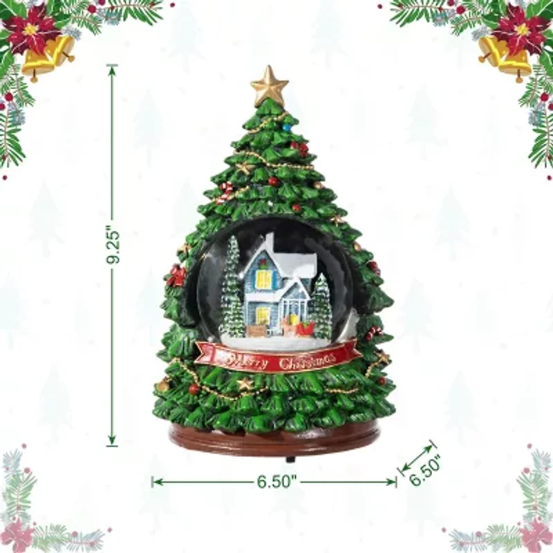 Glitzhome 100mm Waterglobes Christmas Tabletop Decor