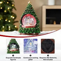 Glitzhome 100mm Waterglobes Christmas Tabletop Decor
