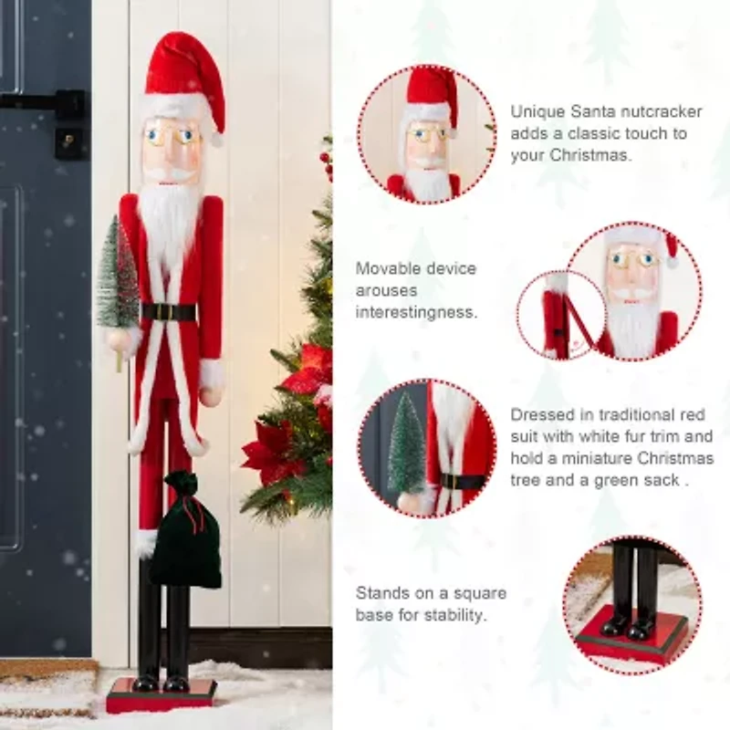 Glitzhome 42 Nutcracker Wood Christmas Nutcracker