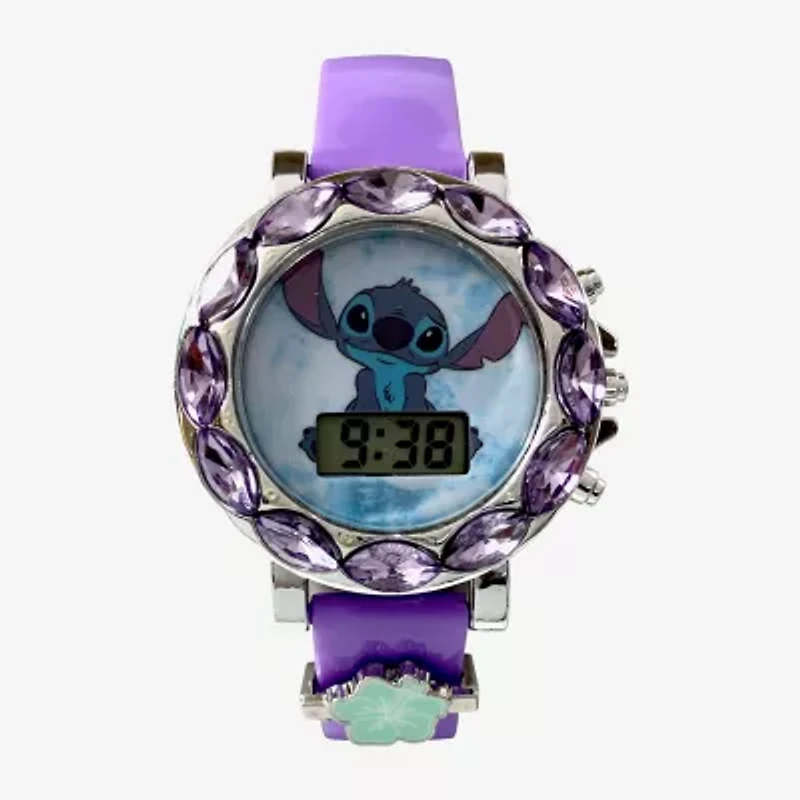 Disney Collection Lilo & Stitch Girls Purple Strap Watch Las4153jc