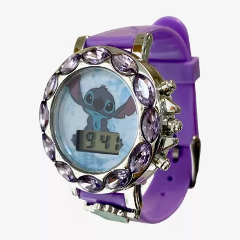 Disney Collection Lilo & Stitch Girls Purple Strap Watch Las4153jc