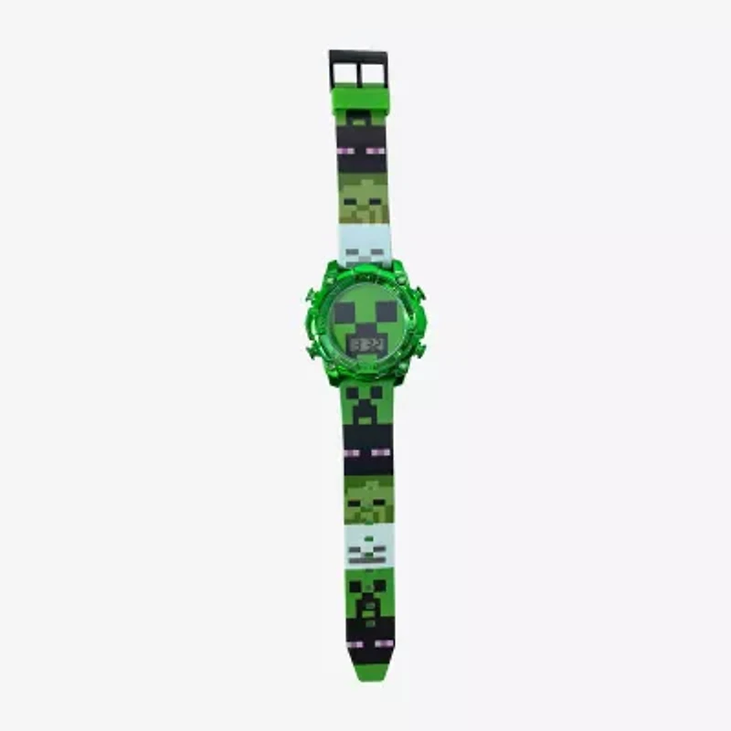 Minecraft Girls Green Strap Watch Min4299jc