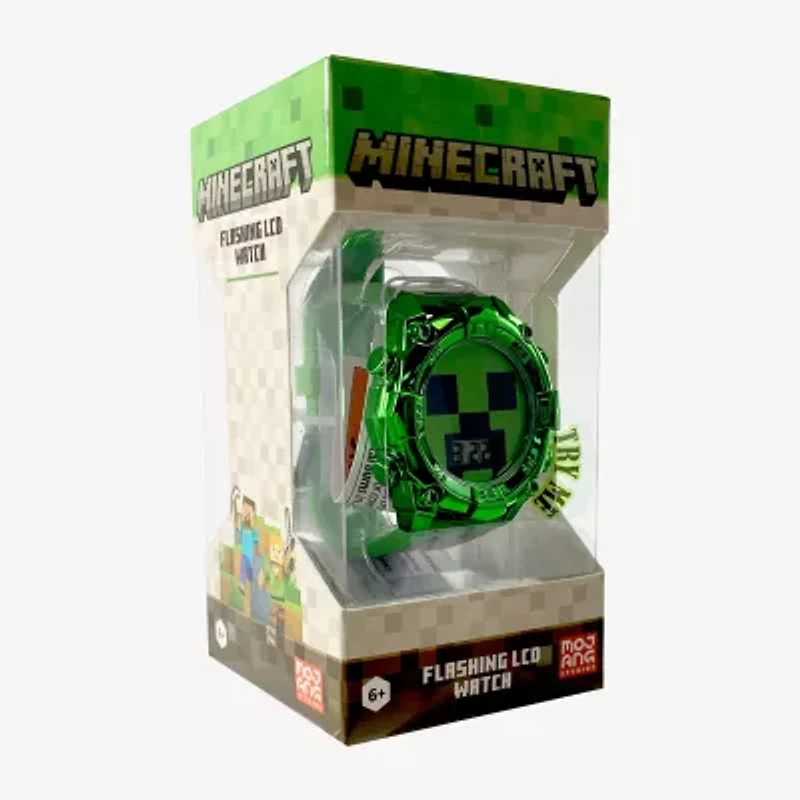 Minecraft Girls Green Strap Watch Min4299jc