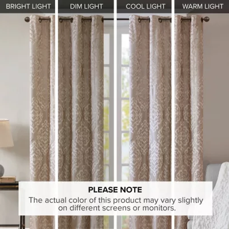 Madison Park Elysia Grommet Top Energy Saving 100% Blackout Set of 2 Curtain Panel