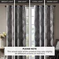 Madison Park Abel Jacquard Grommet Top 100% Blackout Single Curtain Panel