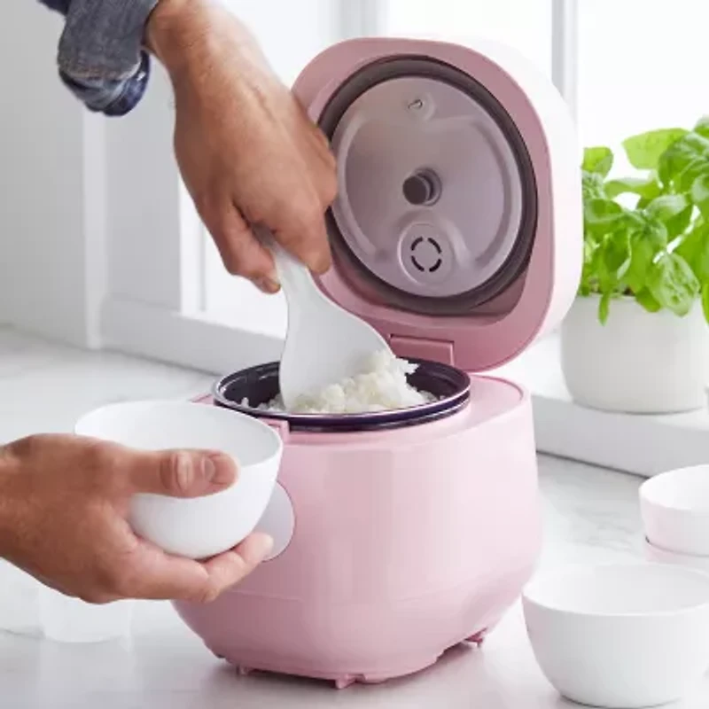GreenLife Healthy Ceramic Nonstick 4-Cup Rice Cooker, PFAS-Free, Dishwasher Safe Parts