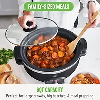 GreenLife Cook Duo Healthy Ceramic Nonstick 6QT Slow Cooker, PFAS-Free, Digital Timer, Dishwasher Safe Parts