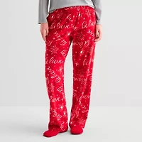 Sleep Chic With Sock Womens Fleece Pajama Pants
