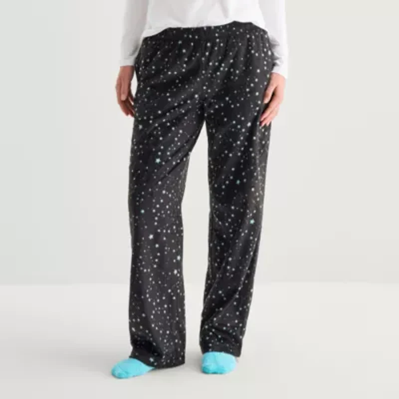 Sleep Chic Womens Fleece Pajama Pants With Sock
