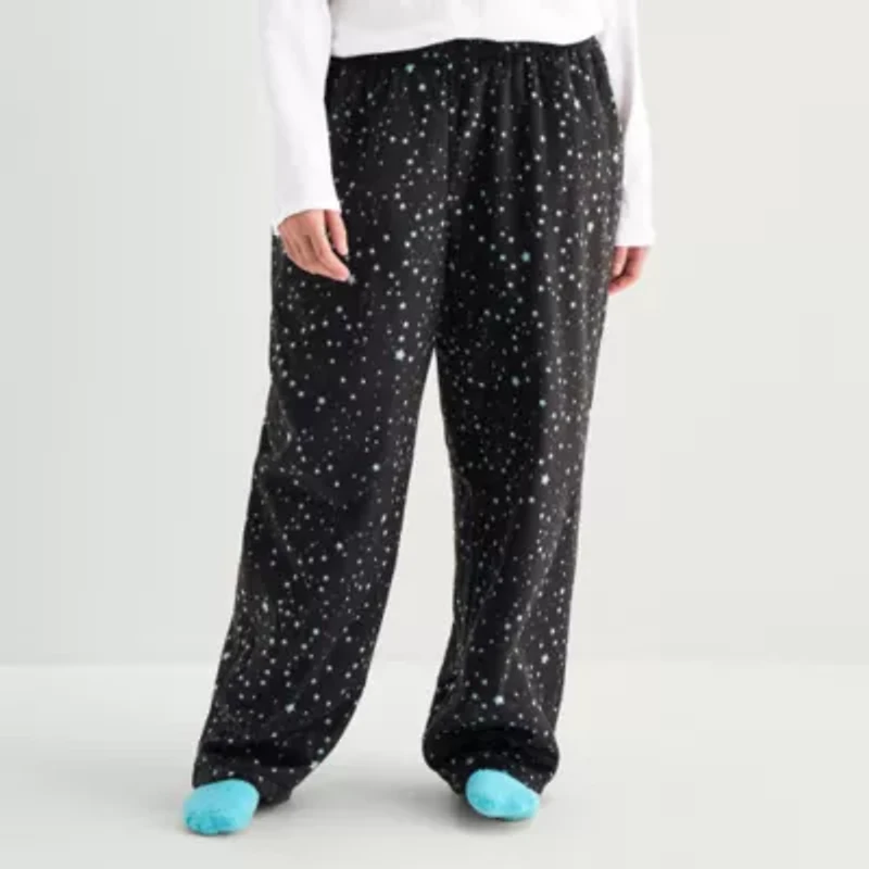Sleep Chic Womens Fleece Pajama Pants With Sock