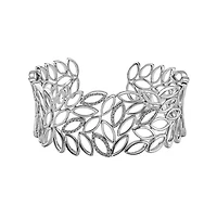 Womens 1/5 CT. White Diamond Sterling Silver Cuff Bracelet