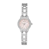 Relic By Fossil Tenley Womens Crystal Accent Silver Tone Bracelet Watch Zr34571