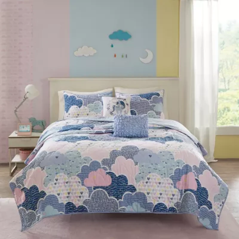 Urban Habitat Kids Bliss Reversible 100% Cotton Quilt Set With Throw Pillows