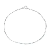 Silver Treasures Made Italy 7.25-8" Womens Sterling 7.25 Inch Solid Figaro Chain Bracelet