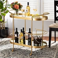 Kamal Dining Room Collection Metal-Top Serving Cart