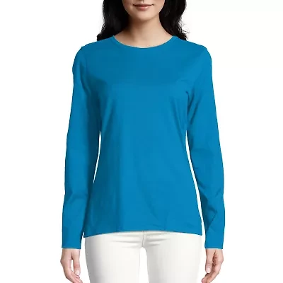 Hanes Womens Crew Neck Long Sleeve Active T-Shirt