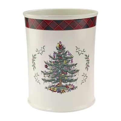 Spode Christmas Tree Tartan Trash Can