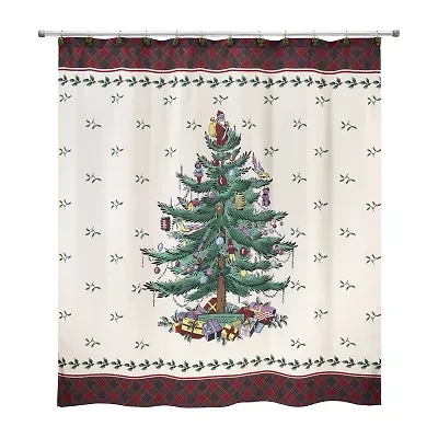 Spode Christmas Tree Tartan Shower Curtain